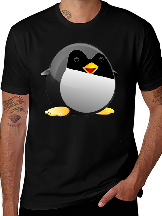 Penguin Graphic Tee - Black Cotton T-Shirt