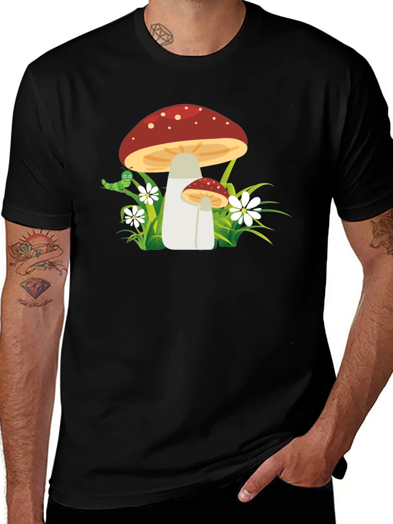 Mushroom Graphic Tee - Funky Nature Shirt