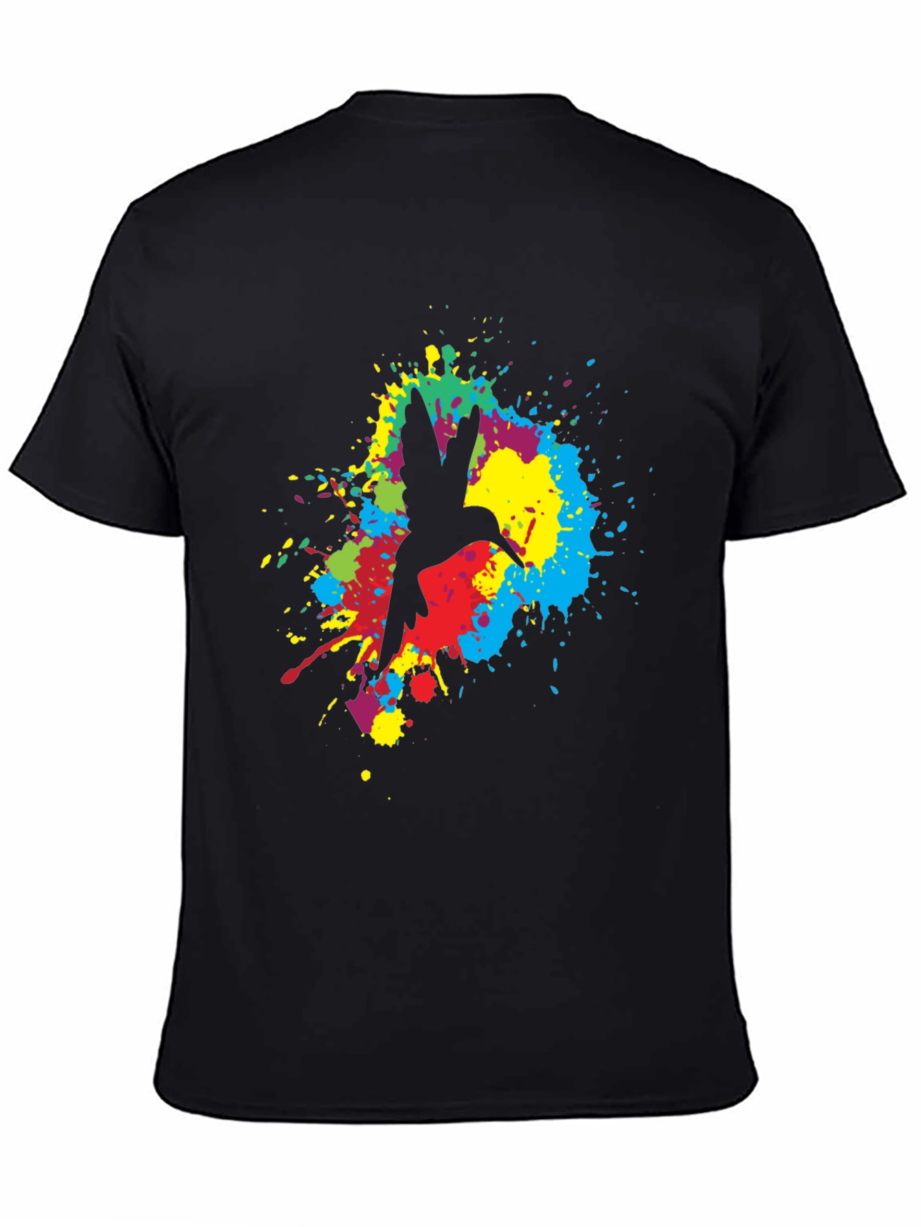 Hummingbird Splash Graphic Black T-Shirt