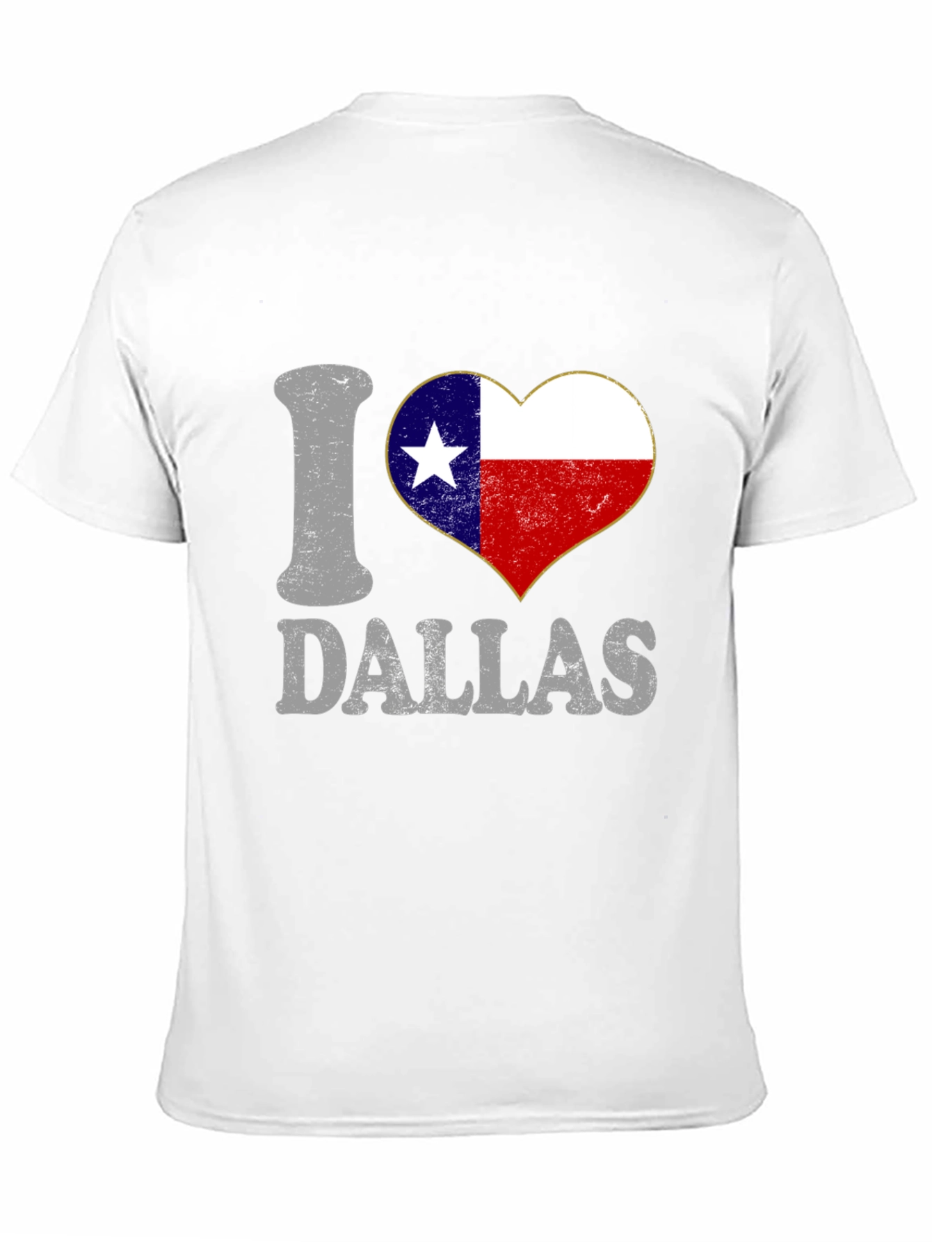 I Love Dallas Texas Flag Heart Graphic Tee