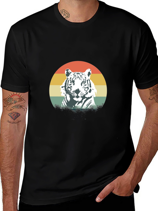 Retro Tiger Graphic Tee - Black