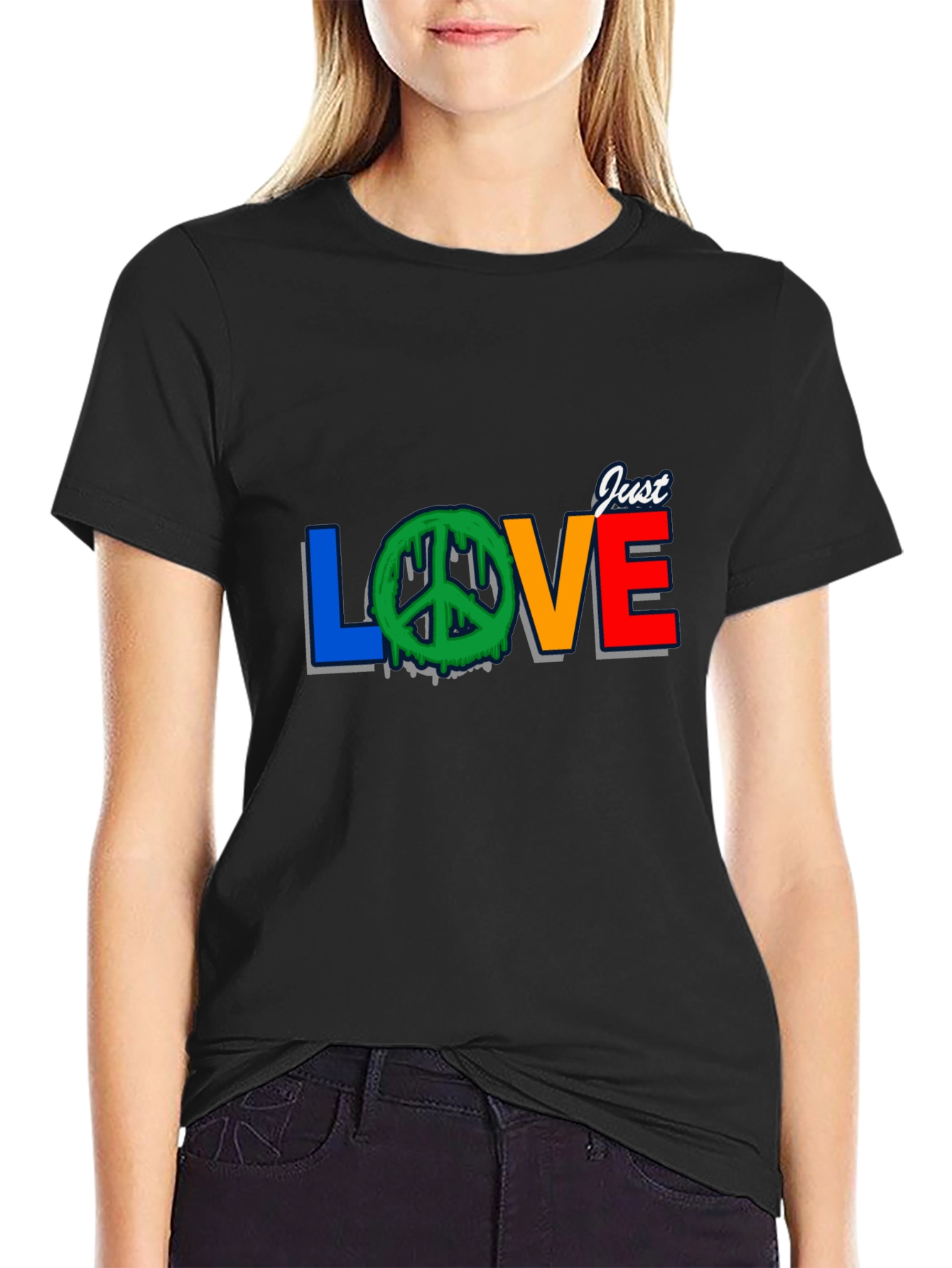 Just Love Peace Sign Graphic Tee