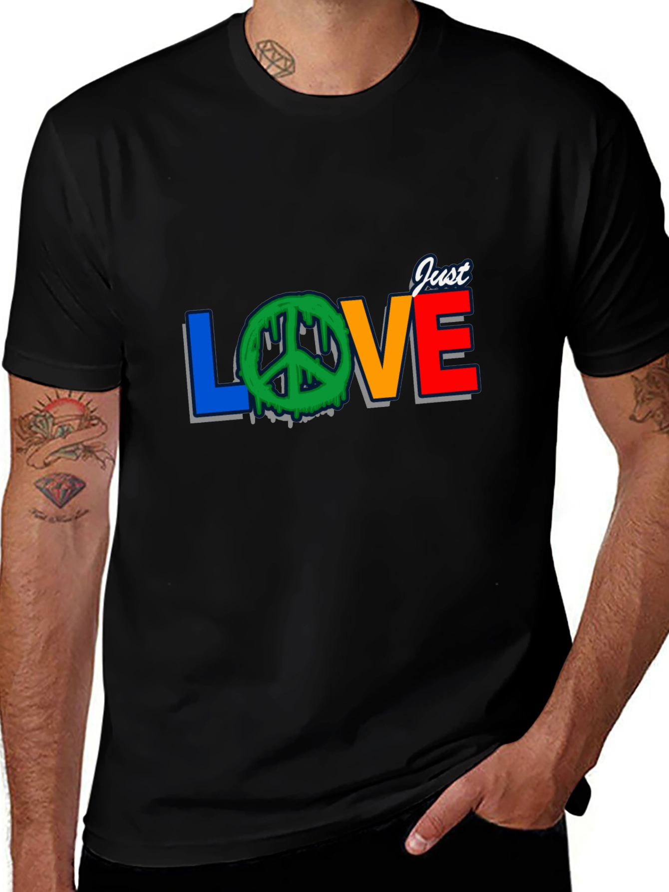 Just Love Peace Sign Graphic Tee