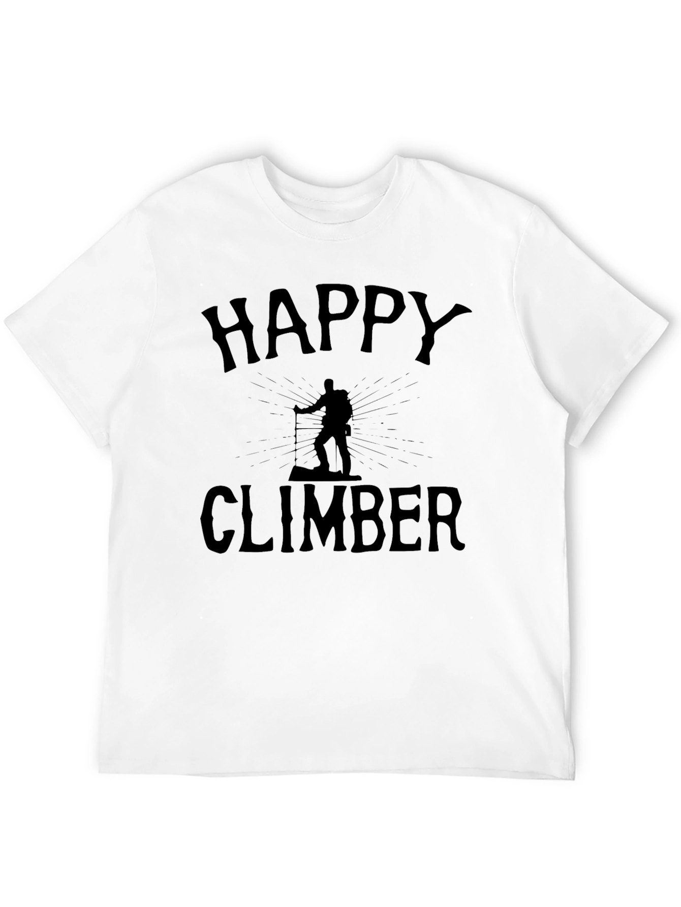 Happy Climber Graphic Tee - Black Cotton T-Shirt