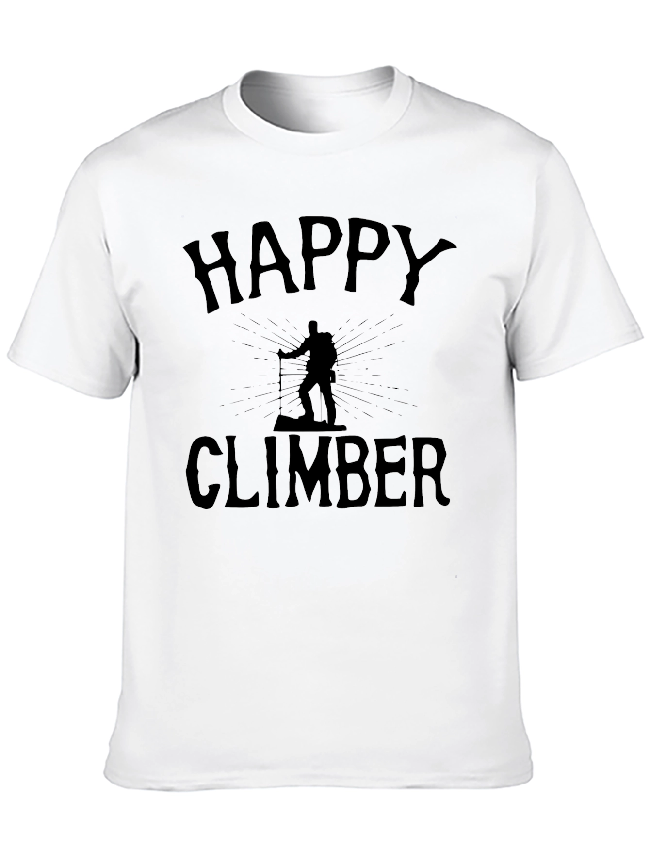 Happy Climber Graphic Tee - Black Cotton T-Shirt