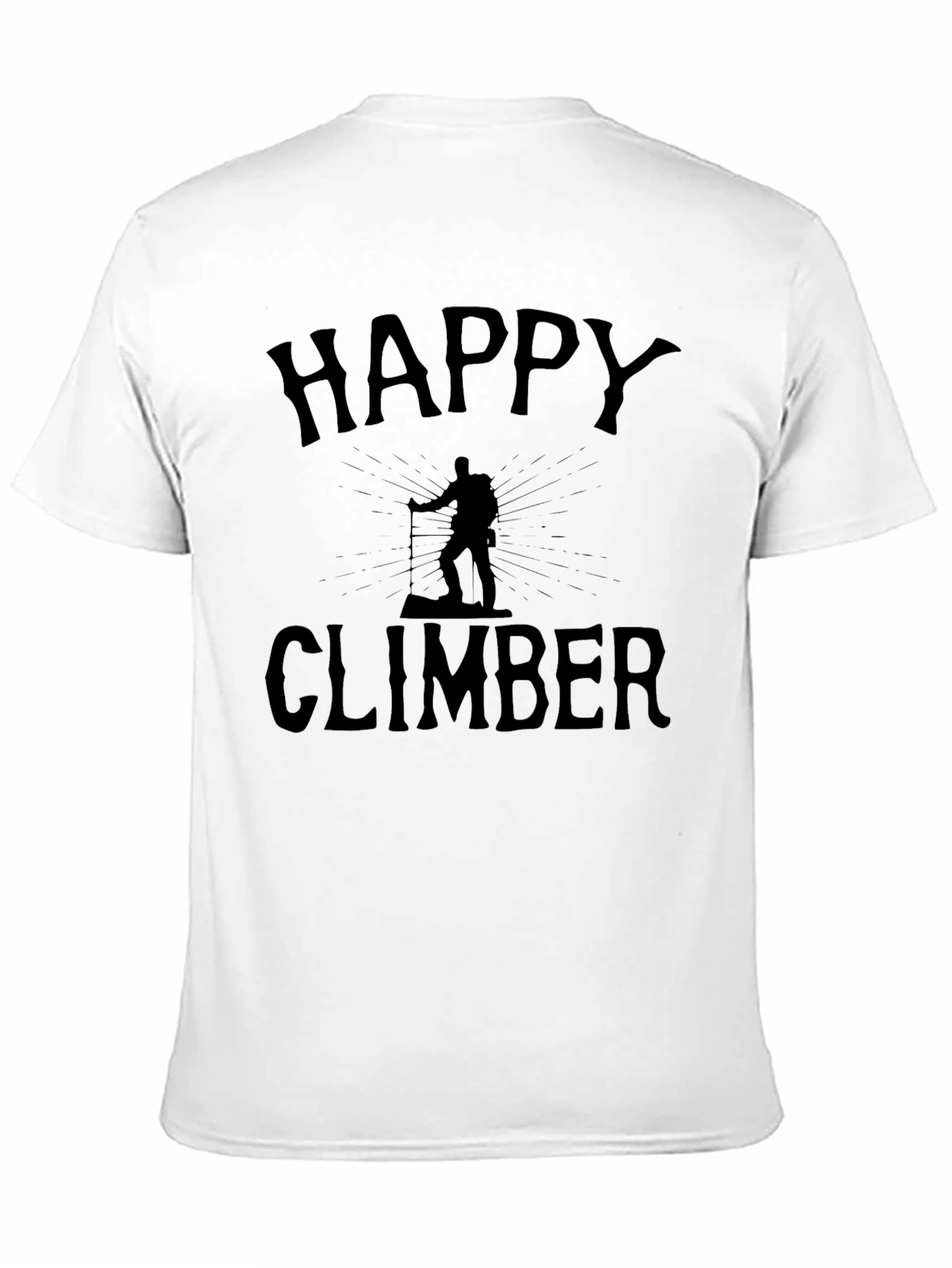 Happy Climber Graphic Tee - Black Cotton T-Shirt