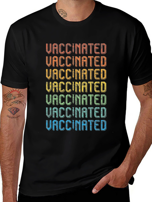 Vaccinated Rainbow T-Shirt - Retro Style