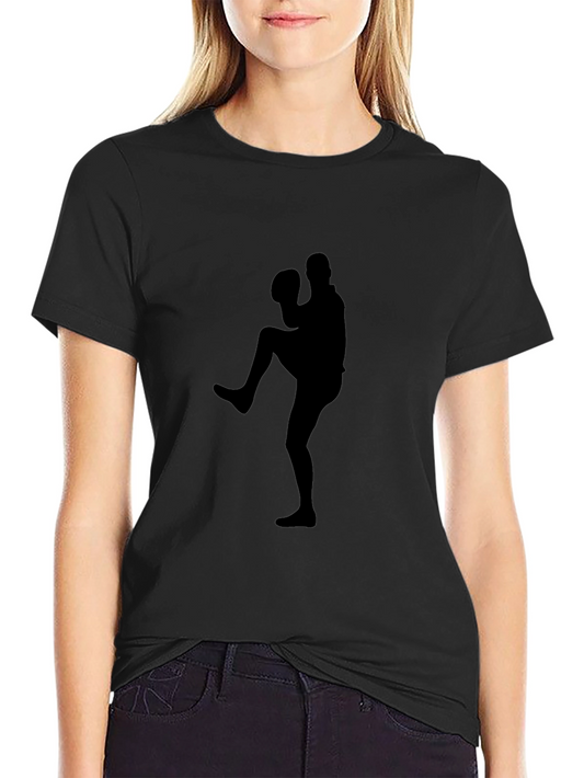 Baseball Pitcher Silhouette Black Graphic Tee