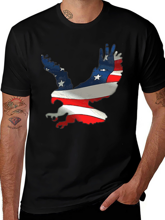 Patriotic Eagle T-Shirt - American Flag Design