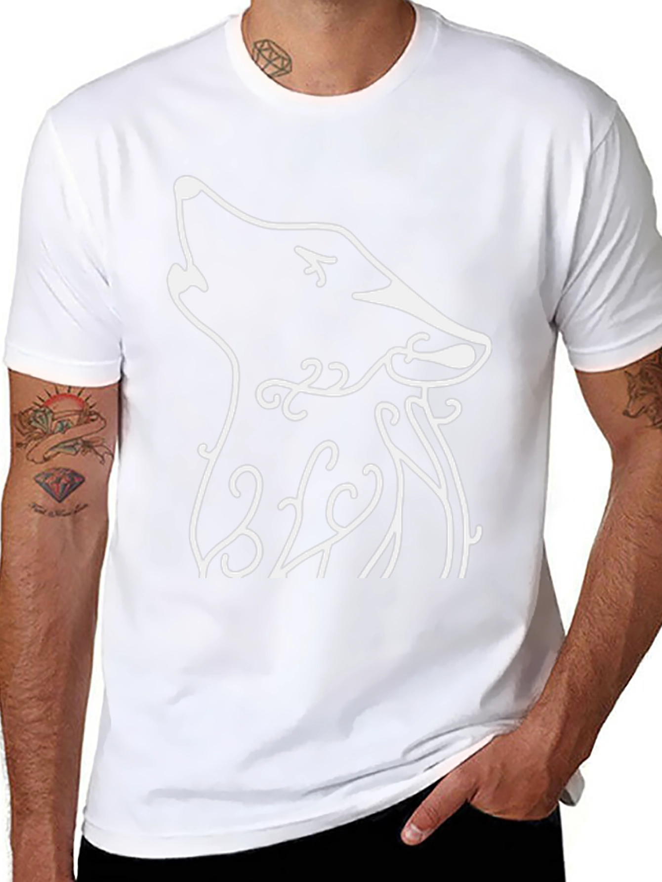 Howling Wolf Graphic Tee - Black