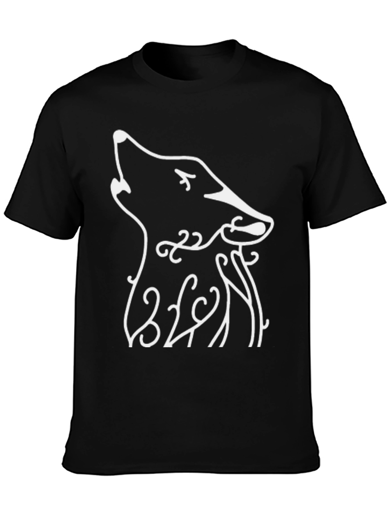 Howling Wolf Graphic Tee - Black