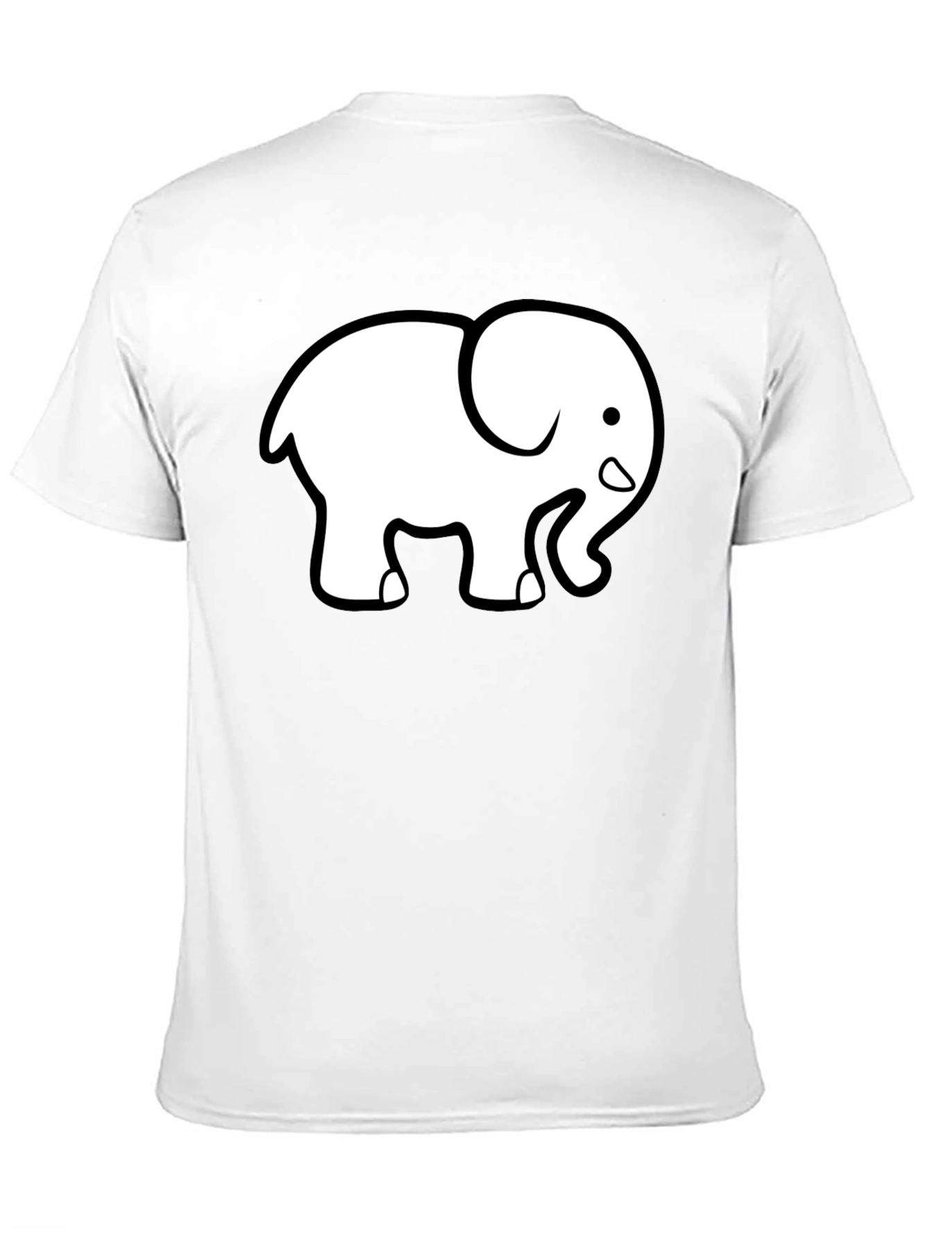 Cute Elephant Graphic Tee - Black Cotton T-Shirt