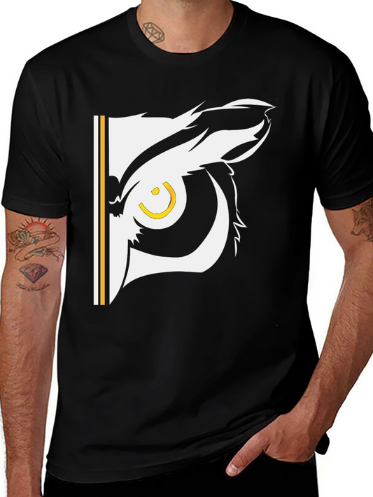 Cool Owl Eye Graphic Black T-Shirt