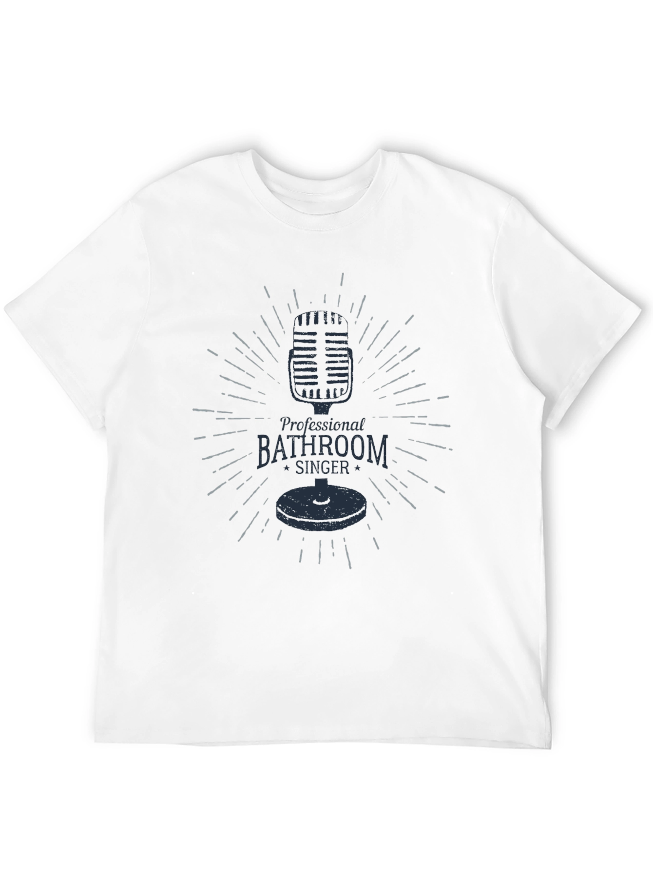 Retro Microphone Bathroom Singer Black Graphic T-Shirt