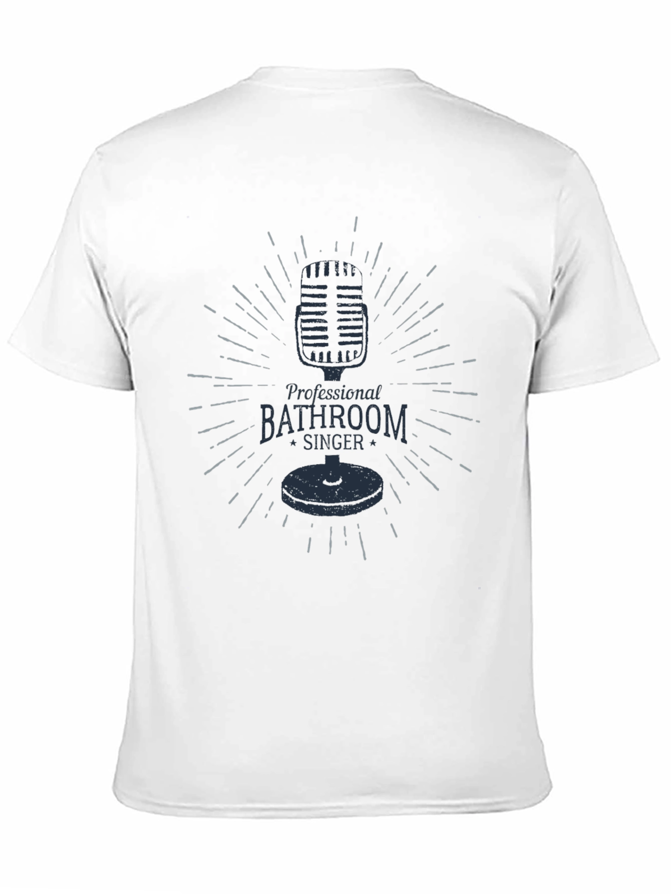 Retro Microphone Bathroom Singer Black Graphic T-Shirt