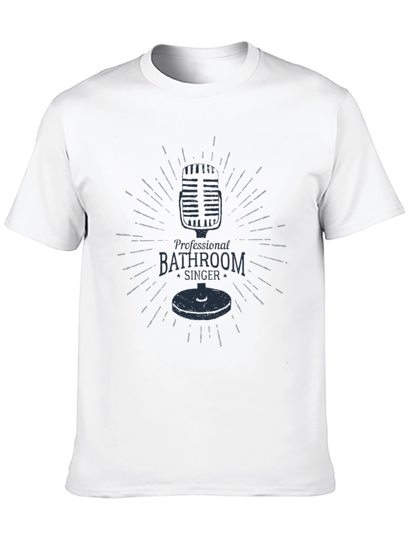 Retro Microphone Bathroom Singer Black Graphic T-Shirt