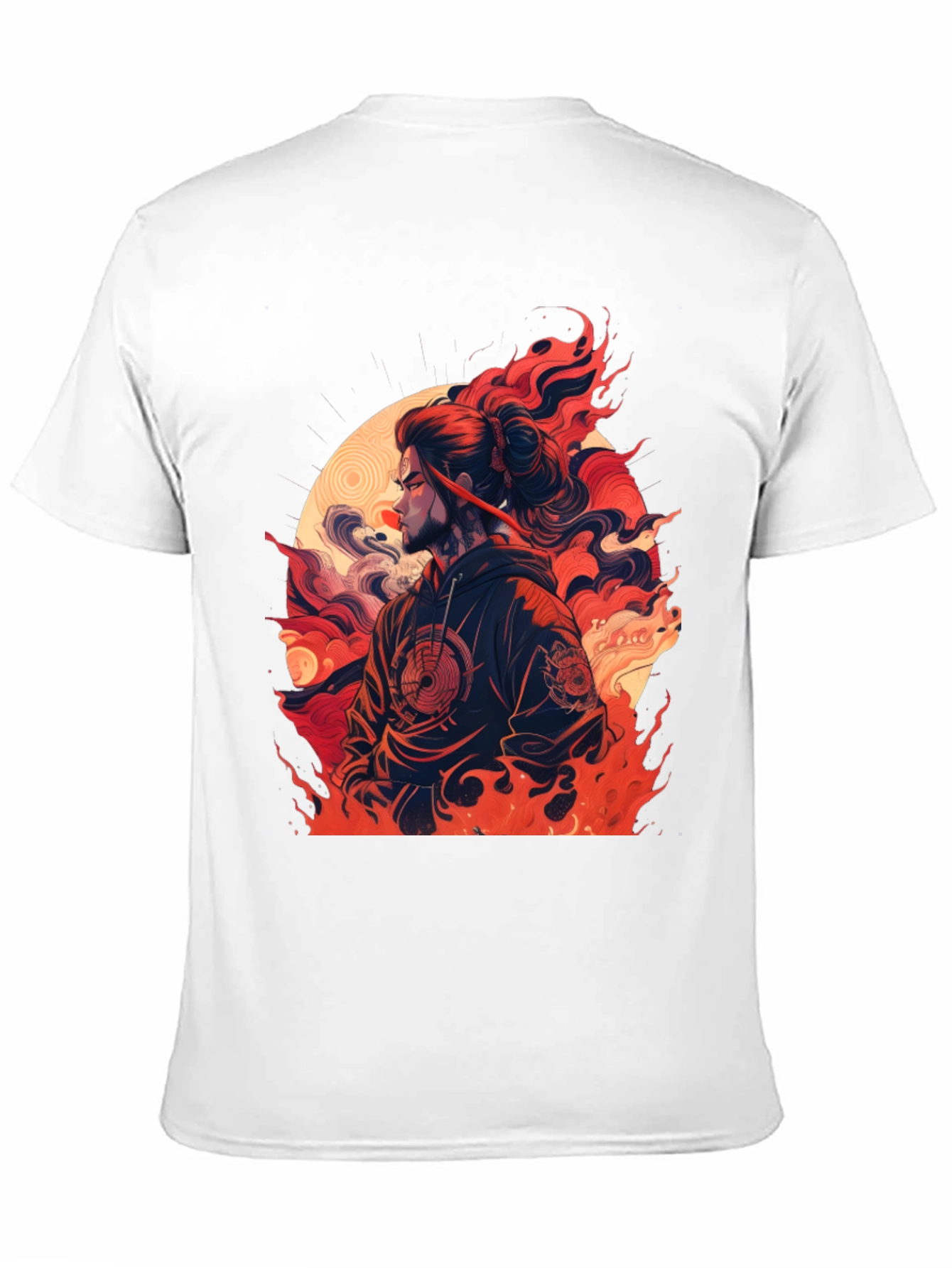 Fiery Ronin Graphic Tee - Unisex Black T-Shirt