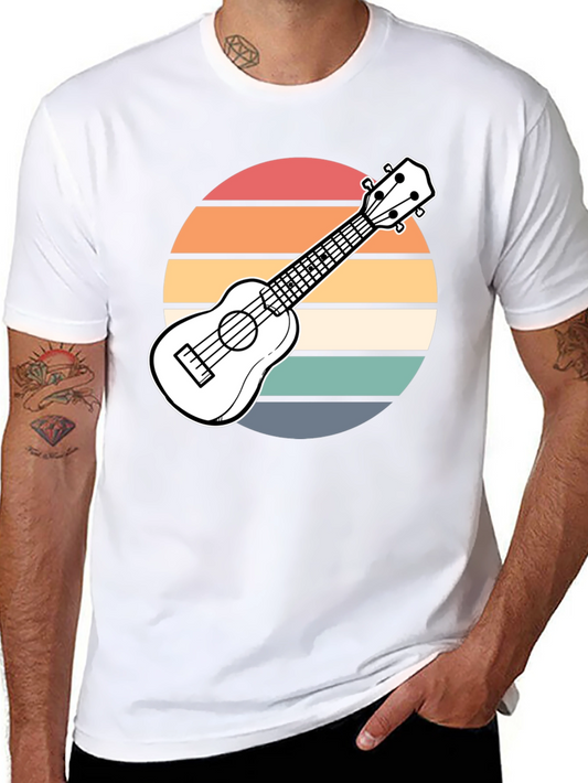 Retro Ukulele Sunset Graphic Tee