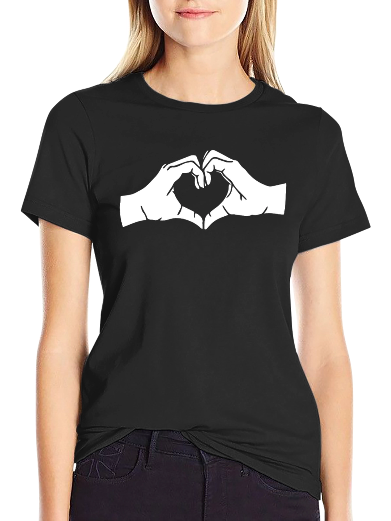 Heart Hands Graphic Tee - Love Symbol Shirt