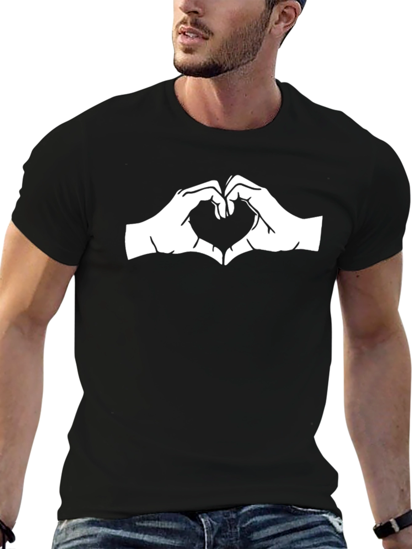 Heart Hands Graphic Tee - Love Symbol Shirt