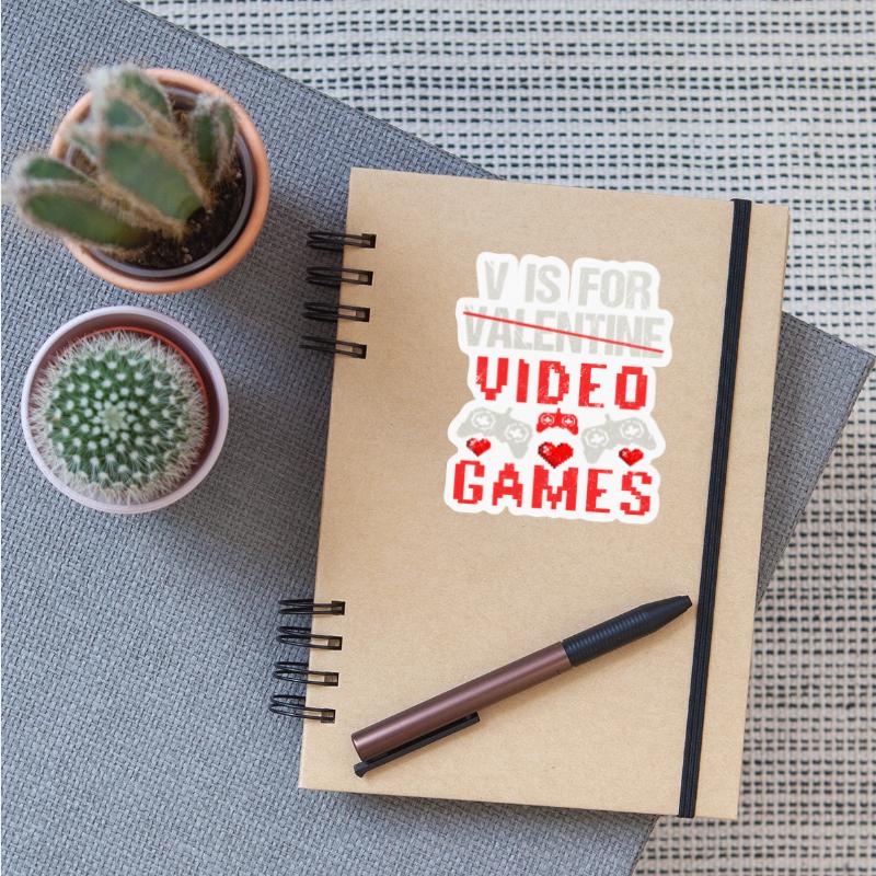 V is for Video Games Valentines Day Gamer Men Boys