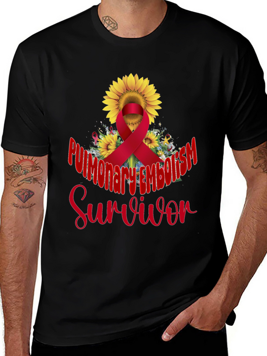 Pulmonary Embolism Survivor Sunflower Ribbon T-Shirt