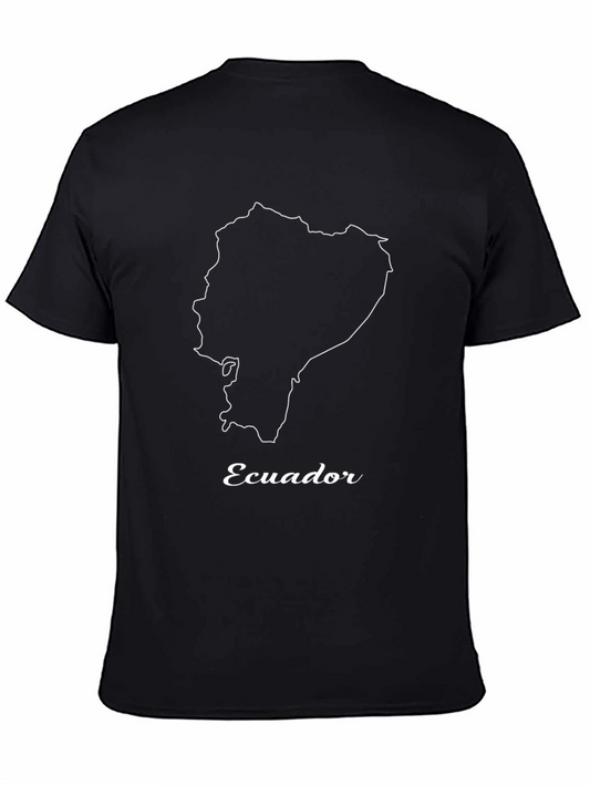 Ecuador Map T-Shirt - Black Cotton Tee