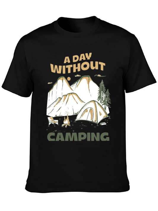 A Day Without Camping Black T-Shirt