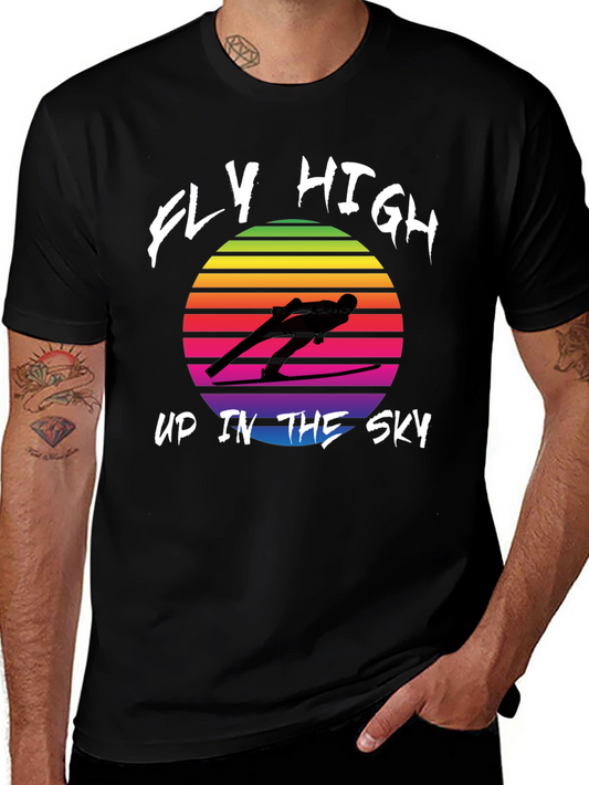 Retro Ski Jumper T-Shirt - Fly High Design