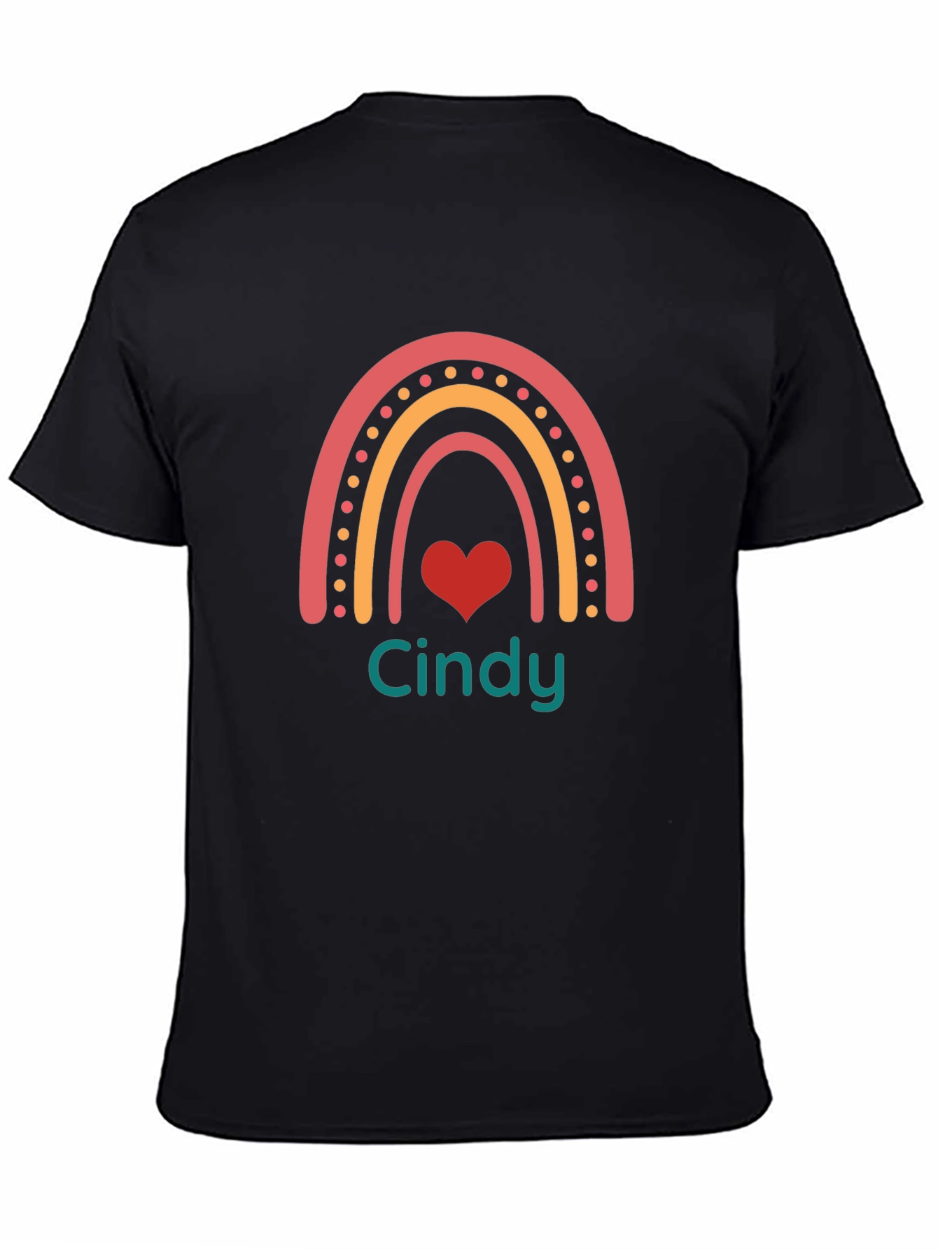 Cindy Rainbow Heart Graphic T-Shirt