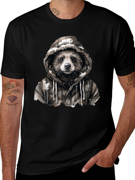 Cool Raccoon Hoodie Graphic Tee - Urban Streetwear Style