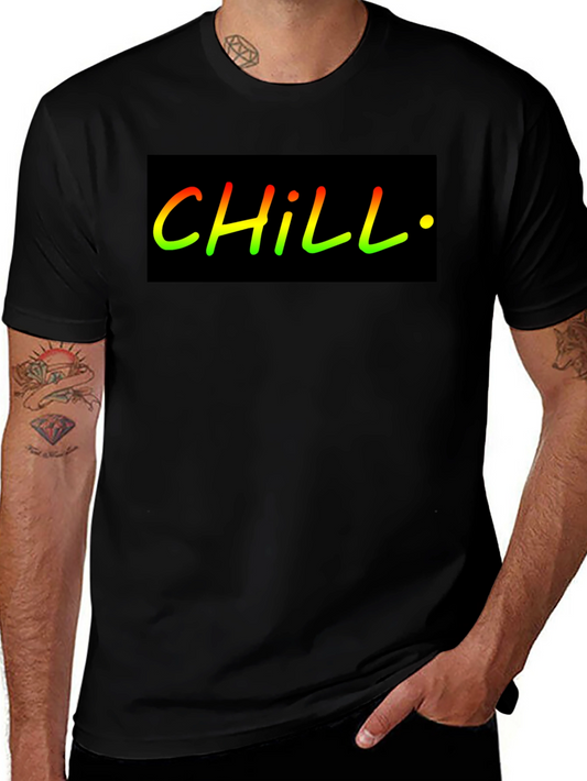 Chill Graphic Print Black T-Shirt
