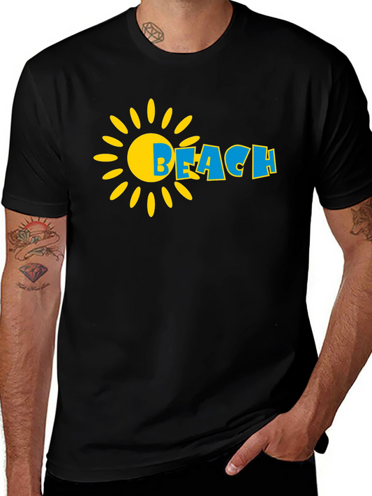 Beach Sun Graphic Black T-Shirt