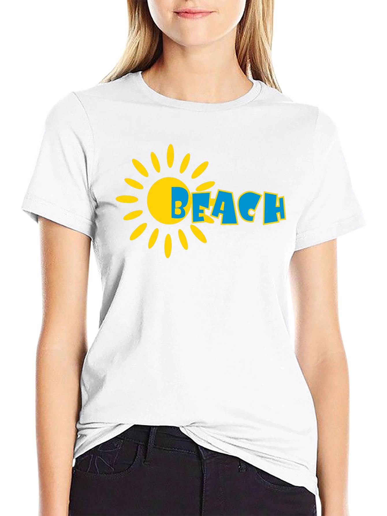 Beach Sun Graphic Black T-Shirt