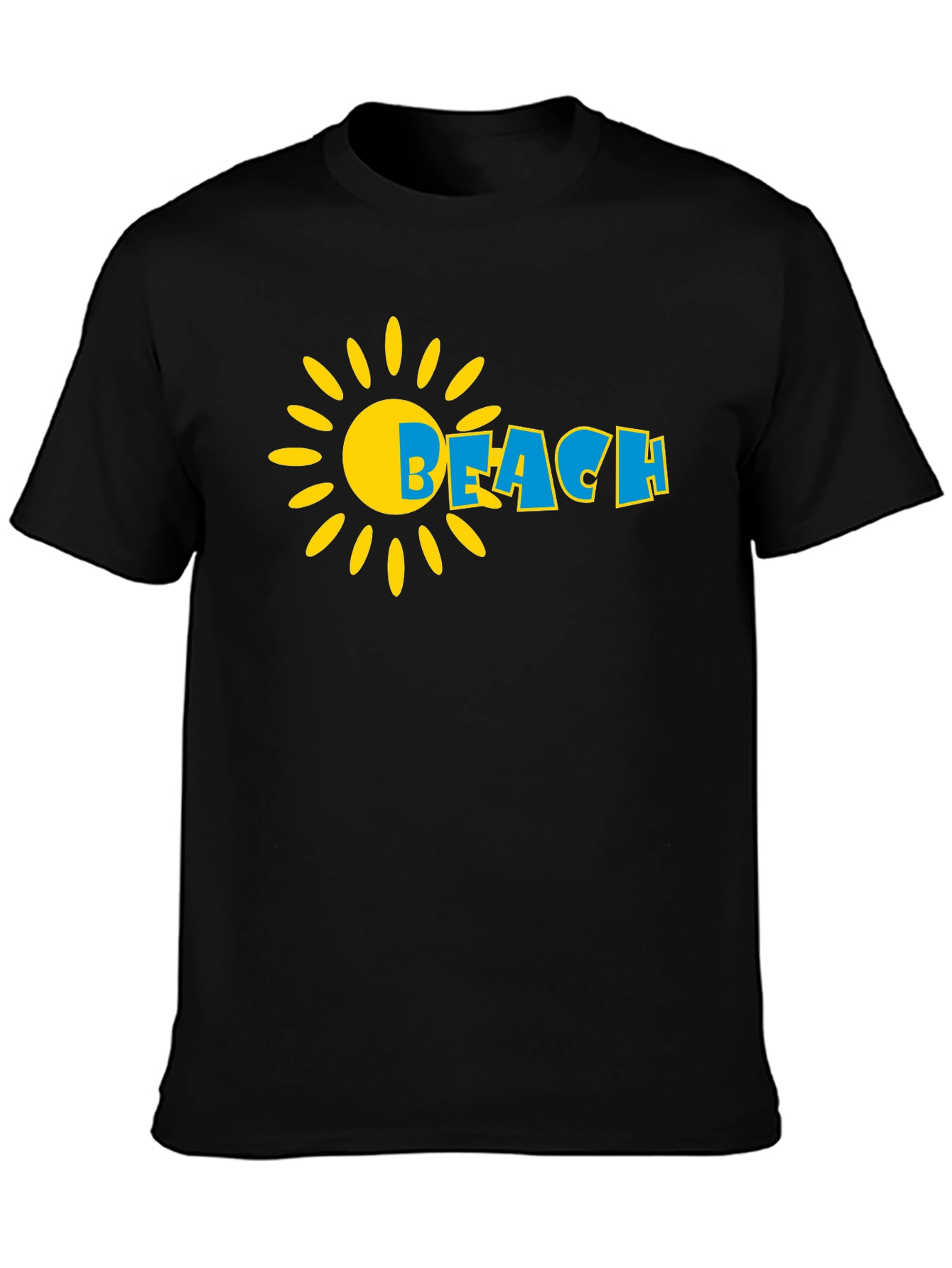 Beach Sun Graphic Black T-Shirt