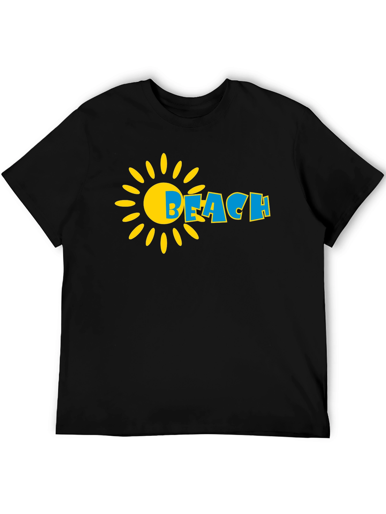 Beach Sun Graphic Black T-Shirt