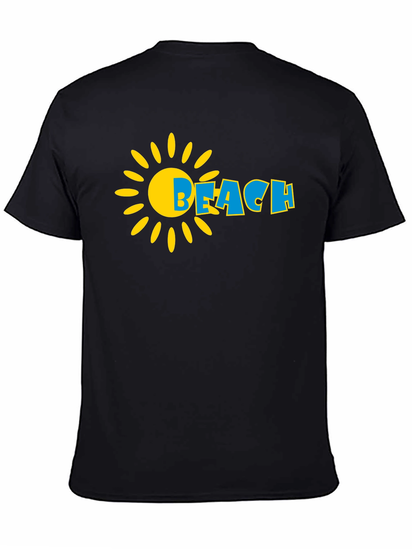 Beach Sun Graphic Black T-Shirt