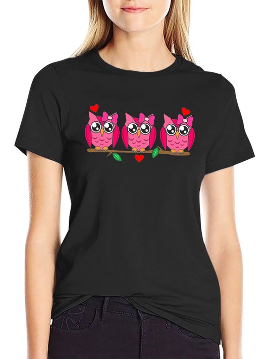 Cute Owls on Branch T-Shirt