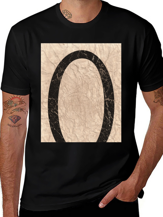 Abstract Oval Graphic Print Black T-Shirt