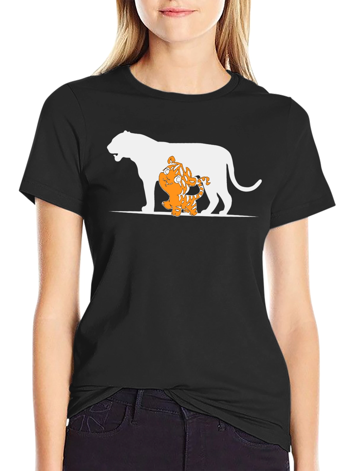 Tiger Cub and Lion T-Shirt - Black