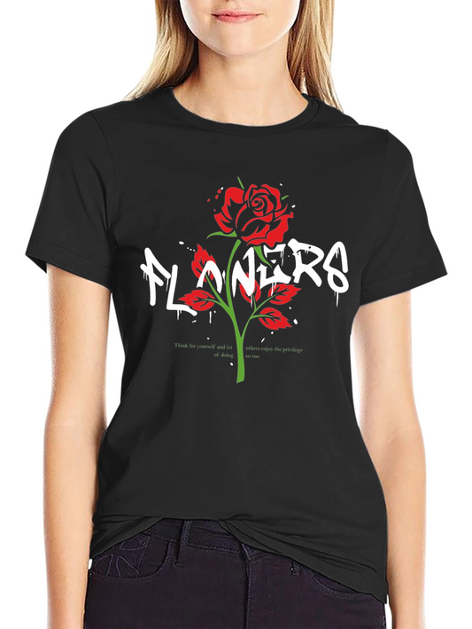 Floral Rose Graphic T-Shirt - Streetwear Style