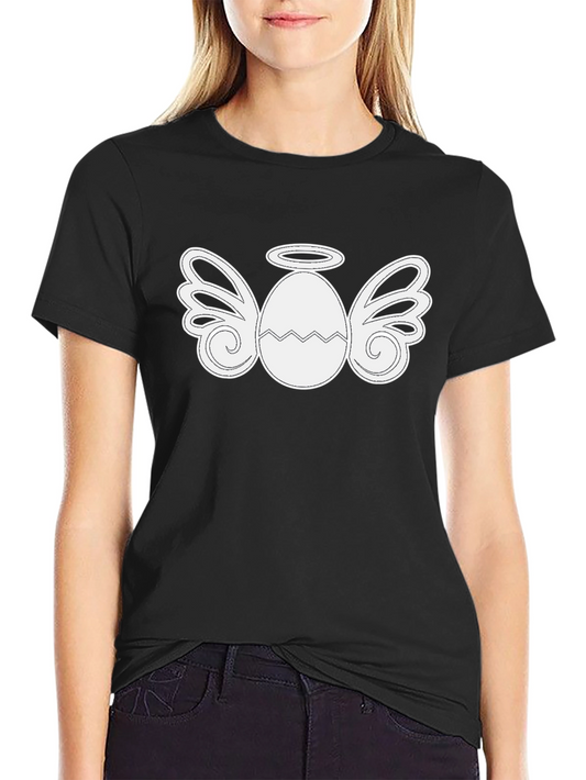 Angel Egg Graphic Tee - Black Short Sleeve T-Shirt