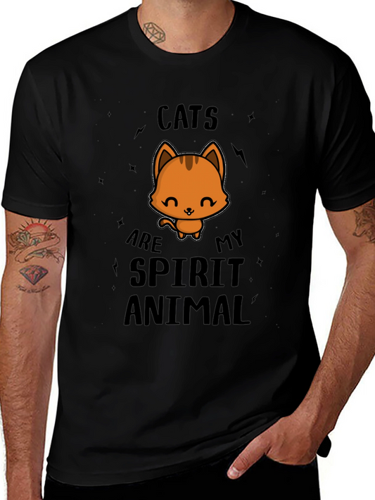 Cats Are My Spirit Animal T-Shirt - Black