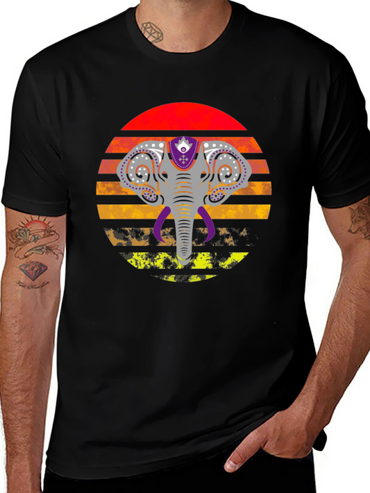 Elephant Sunset Graphic Tee - Unisex