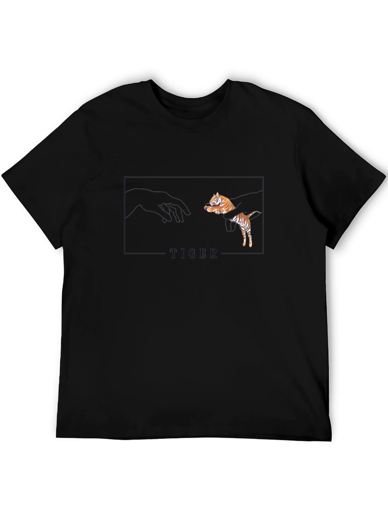 Tiger Creation Graphic Tee - Black Casual T-Shirt