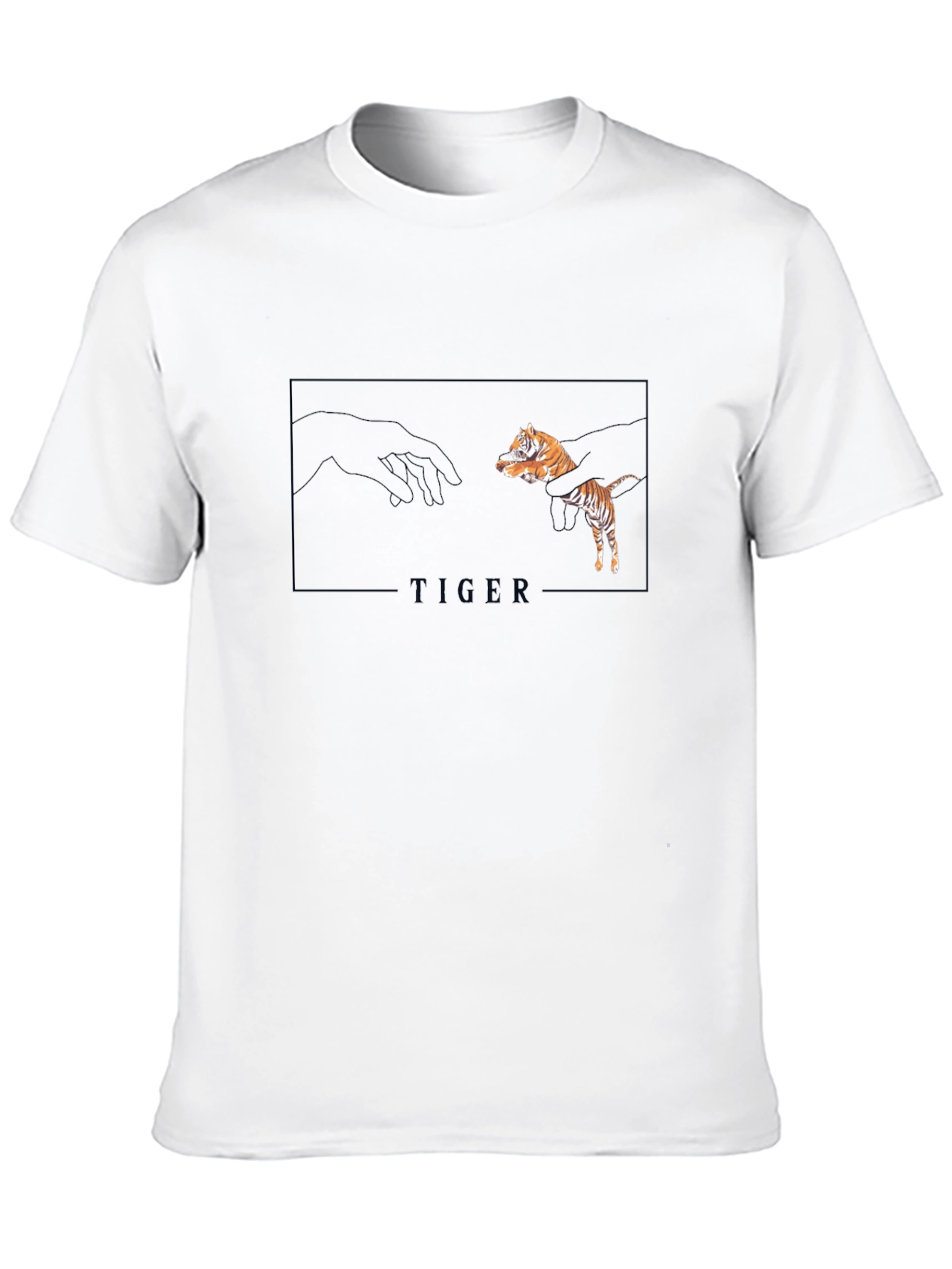 Tiger Creation Graphic Tee - Black Casual T-Shirt