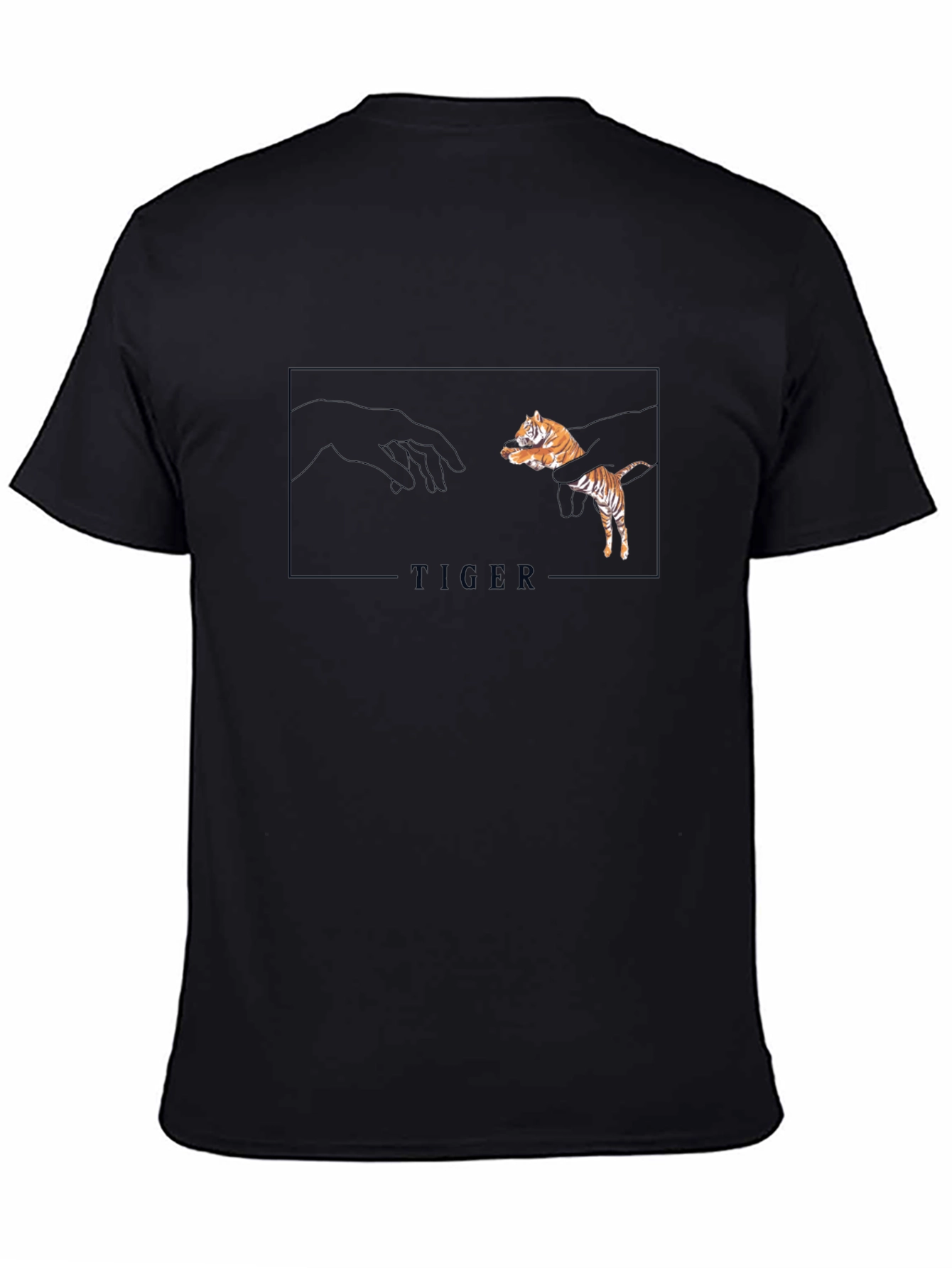 Tiger Creation Graphic Tee - Black Casual T-Shirt