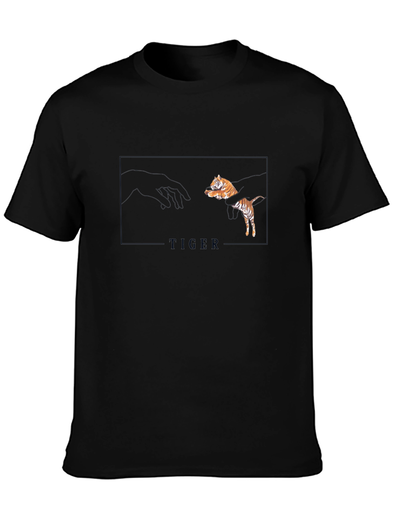 Tiger Creation Graphic Tee - Black Casual T-Shirt