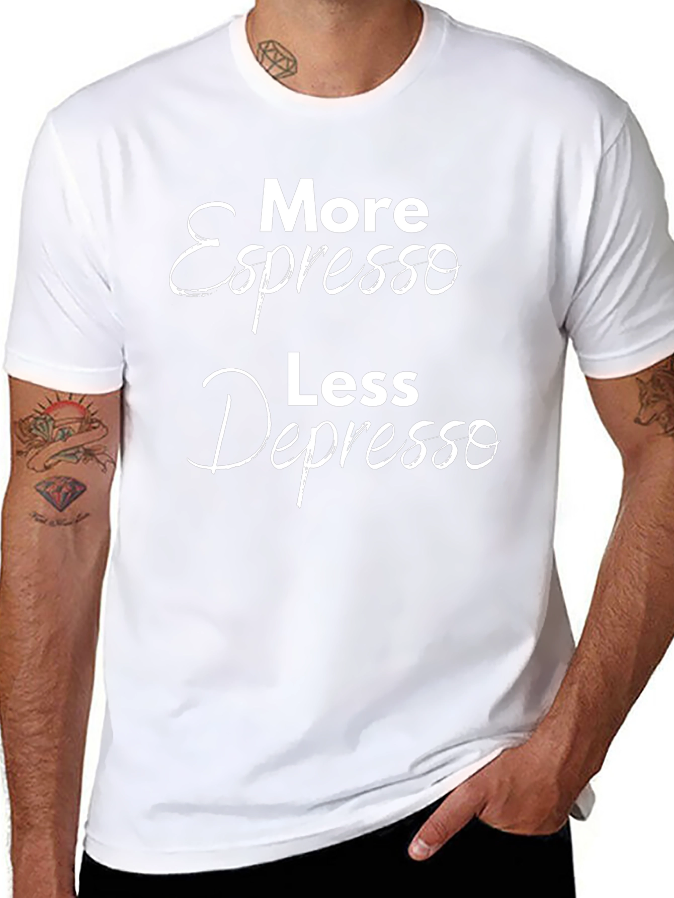 More Espresso Less Depresso Black T-Shirt
