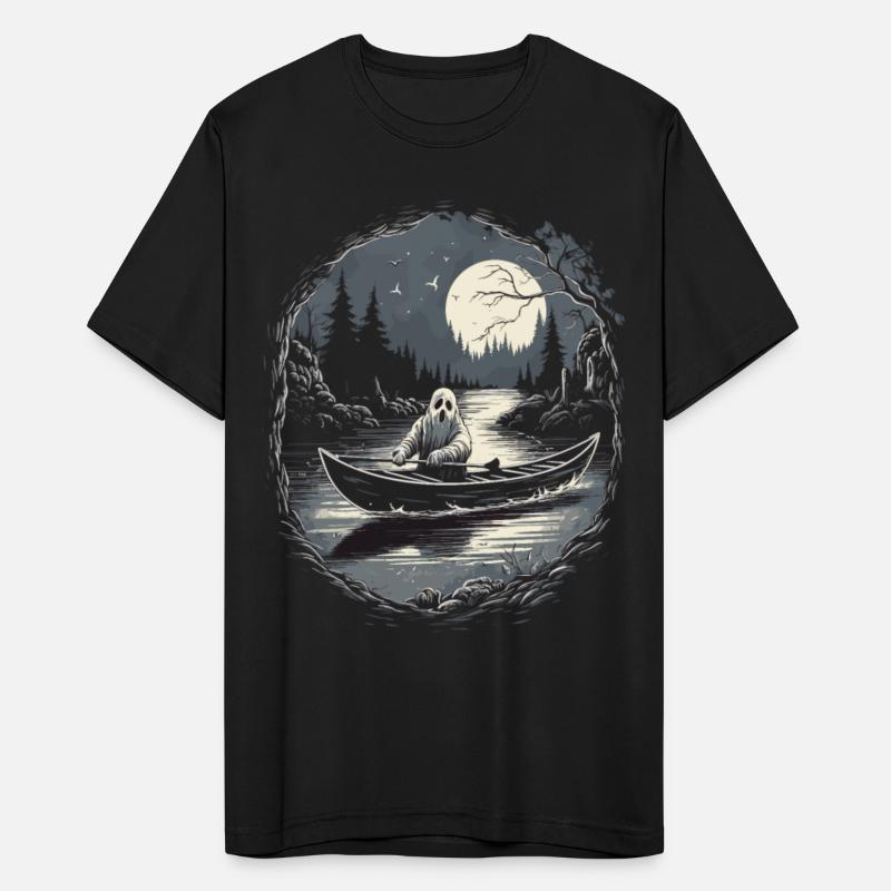 Vintage Ghost River Boat Gothic Halloween